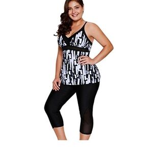 Swimsuit  Black and White Women's Camisole.